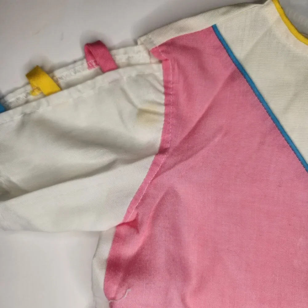 VTG 80s Precious Originals Colorblock Drop Waist dress Girls 12 Months Baby